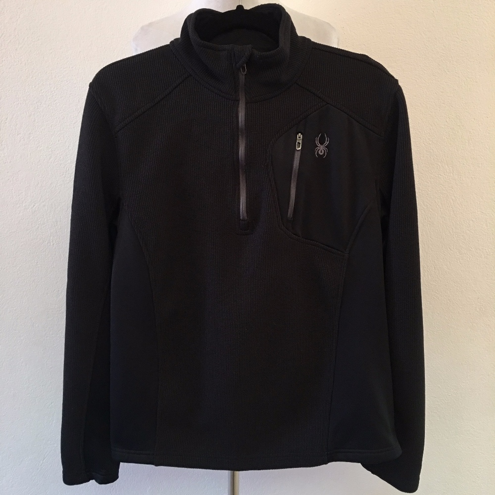 Spyder Mens 1/2 Zip Sweater Top Size Medium Pocket